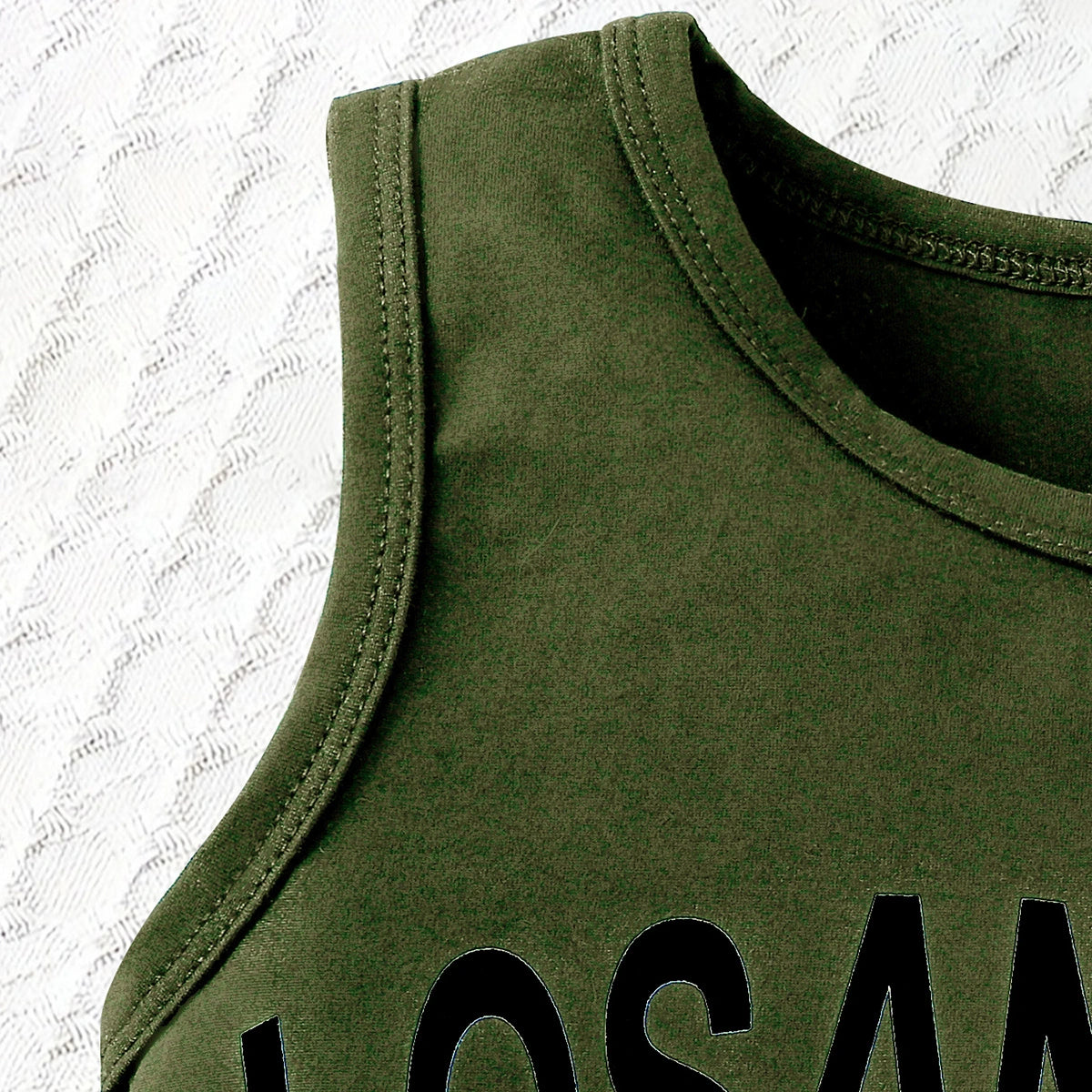 Girls Army Green Sleeveless Top With Camouflage Print Skirt Sets 2 pc. Sets