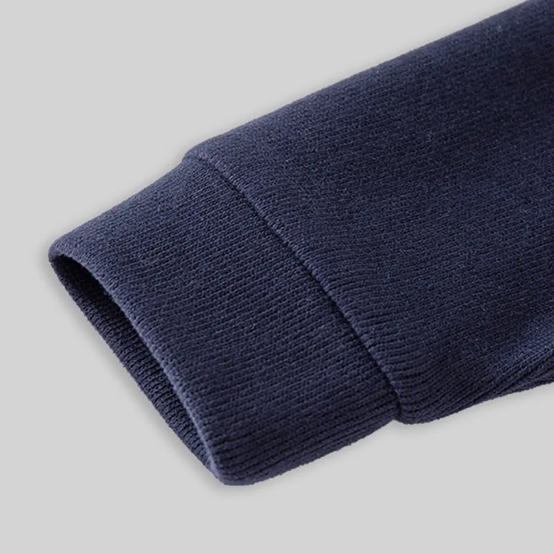 Boys Navy Blue Long Sleeves Sweater With Shirt Collar Sweaters & Cardigans
