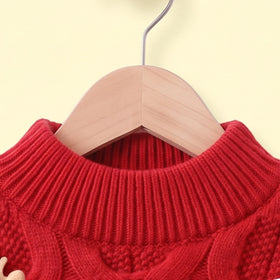 Girls Red Cable Knit Long Sleeve Sweater Sweaters & Cardigans