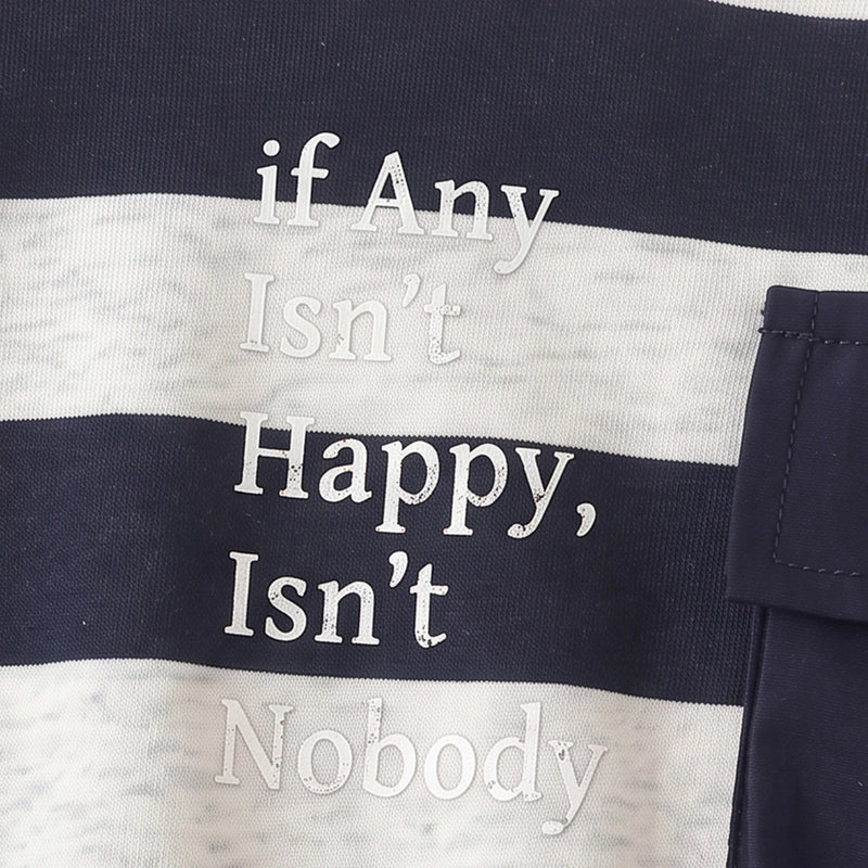Boys Navy Blue Striped Long Sleeve Sweatshirt Sweatshirts & Hoodies