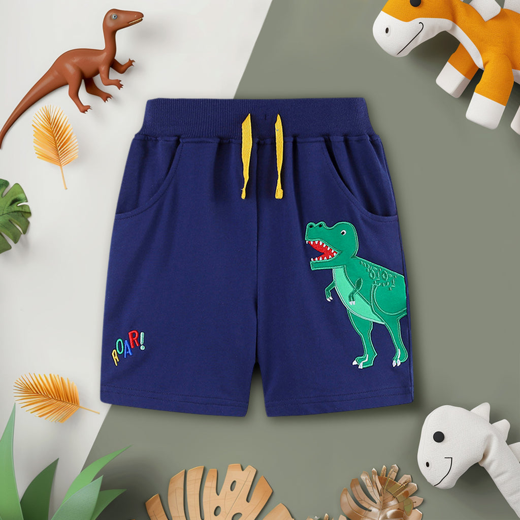 Boys Dinosaur Applique Elasticated Shorts