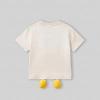 Boys Cream Mickey Mouse Applique Short Sleeve T-Shirt Tshirts