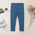 Girls Blue Solid Ankle Length Leggings Leggings & Tights Blue 1-2 Y