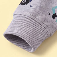 Boys Grey Round Neck Graphic Sweatshirt Sweatshirts & Hoodies