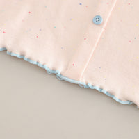 Girls Light Pink Short Sleeves Round Neck Top With Denim Shorts Set 2 pc. Sets