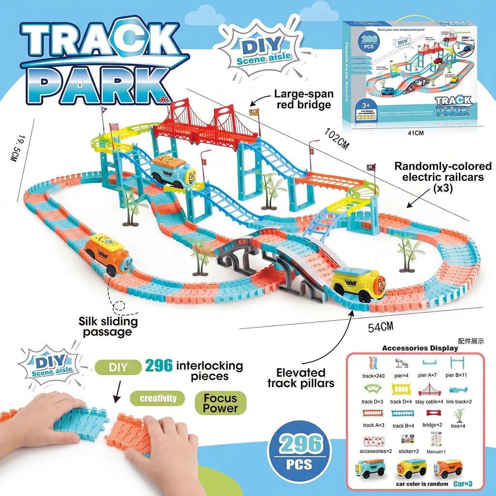 Electric Train Track Toy Set with Lights & Music, Battery Operated Railway Train Set for Kids Boys & Girls Trending Accessories