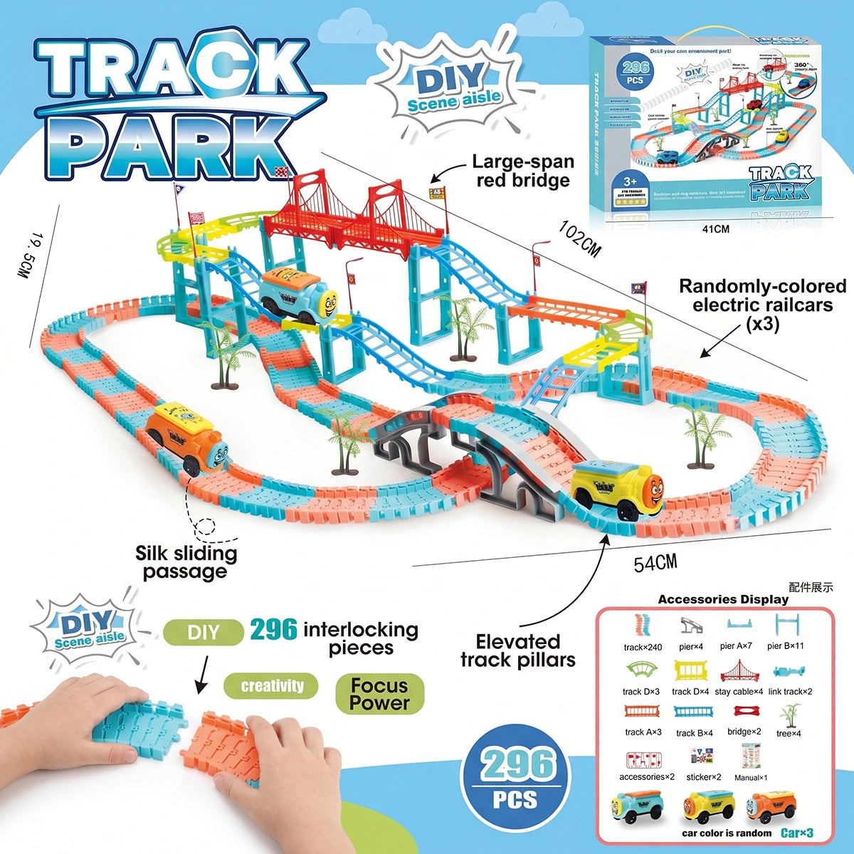 Electric Train Track Toy Set with Lights & Music, Battery Operated Railway Train Set for Kids Boys & Girls Trending Accessories