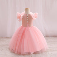 Girls Balloon Shape Tulle Party Dress Party Dresses   