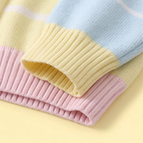 Girls Multicolour Striped Long Sleeve Cardigan Sweaters & Cardigans