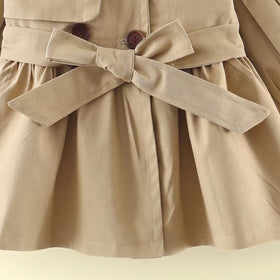 Girls Khaki Long Sleeve Trench Coat Coats & Jackets