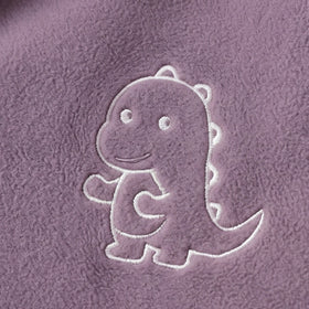 Boys Purple Dinosaur Embroidered Hooded Jacket Coats & Jackets