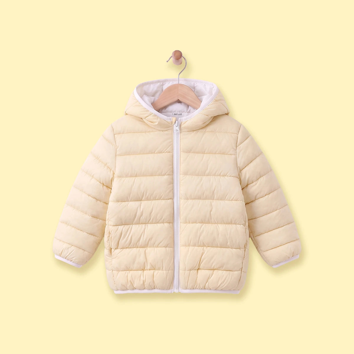 Girls Yellow Hooded Zip-up Puffer Jacket Coats & Jackets Yellow 1-2 Y