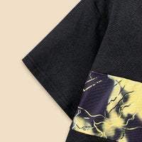 Boys Black Short Sleeves T-Shirt With Abstract Printed Shorts Set 2 pc. Sets