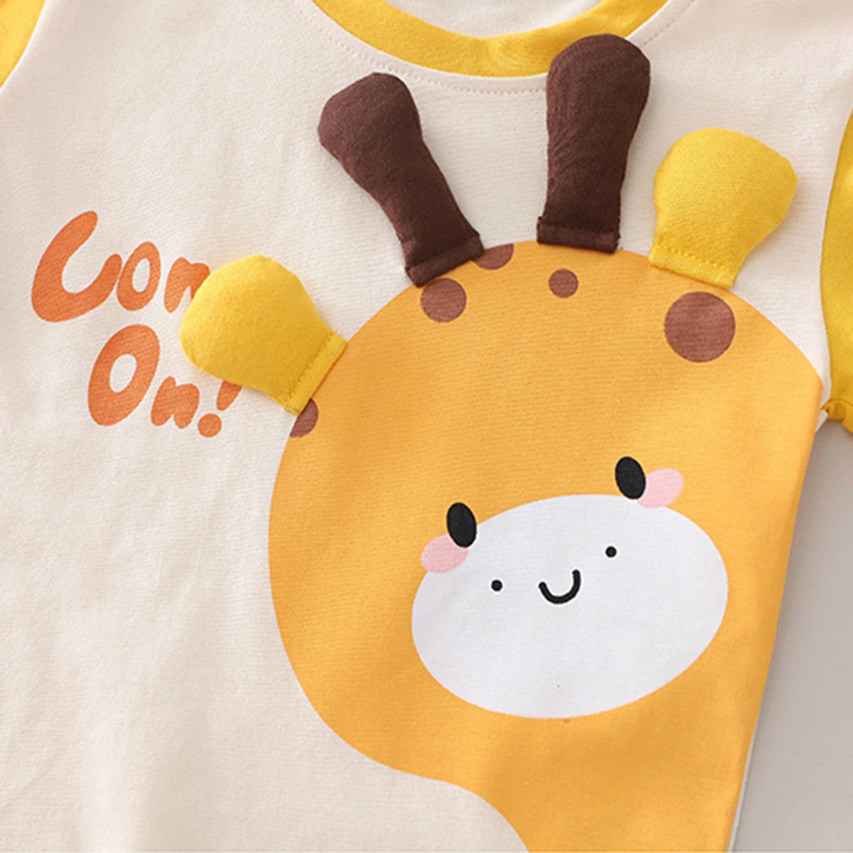 Girls Yellow Short Sleeves T-Shirt With Shorts & Sling Bag Sets Sets