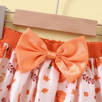 Girls White Typography Print Top With Skirt Sets 2 pc. Sets