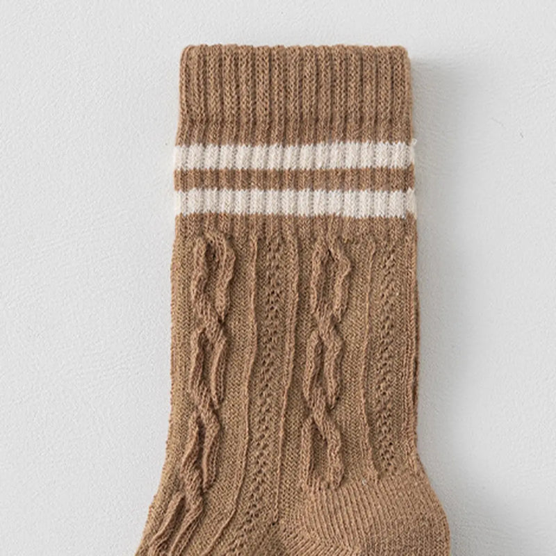 Pack of 6 Boys Multicolour Cable Knit Calf Length Socks Socks