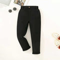 Boys Black Straight Fit Trousers with Belt Loop Pants Black 3-4 Y