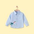 Boys Light Blue Shark Print Long Sleeve Shirt Shirts Light Blue 1-2 Y