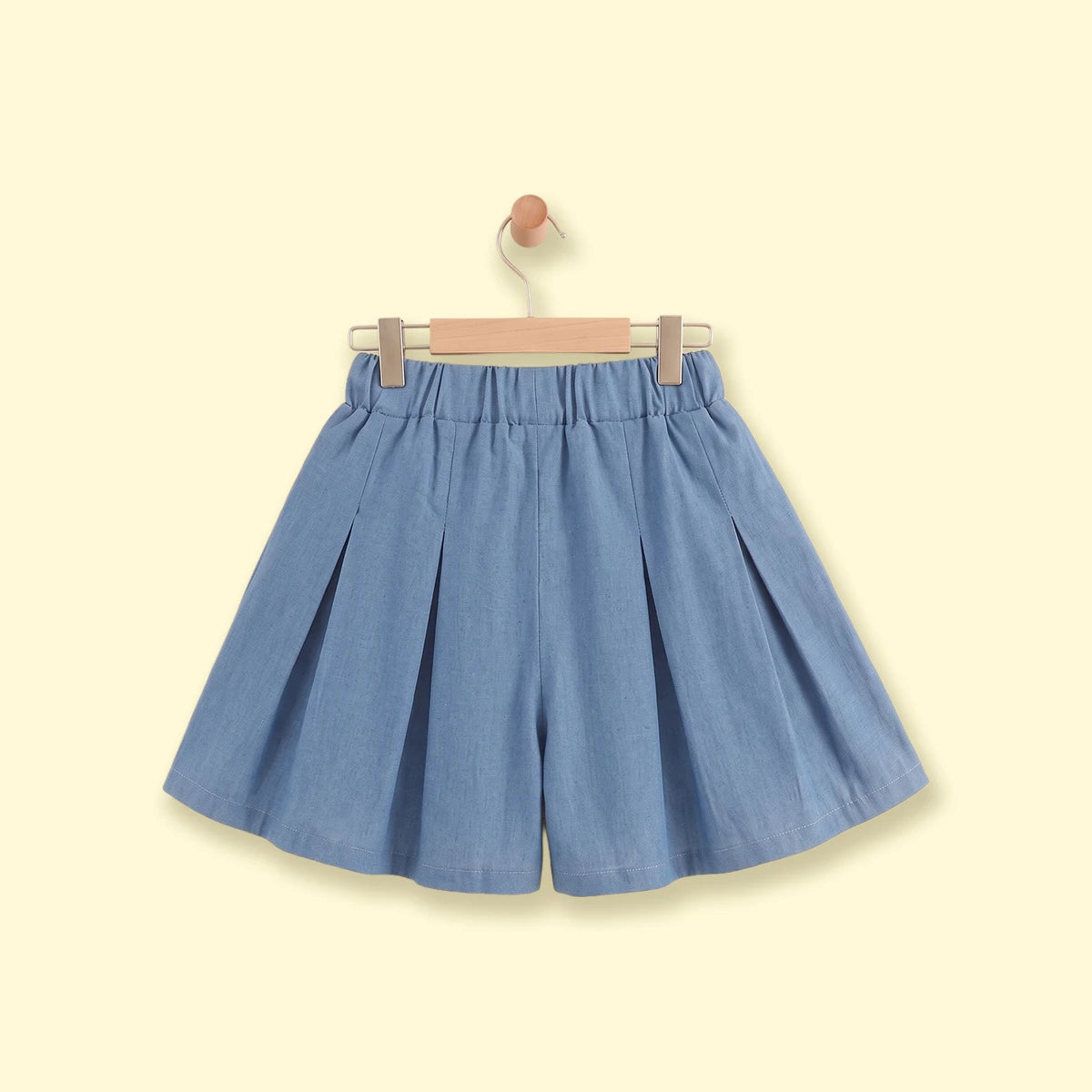 Girls Blue Floral Embroidered Denim Shorts Shorts