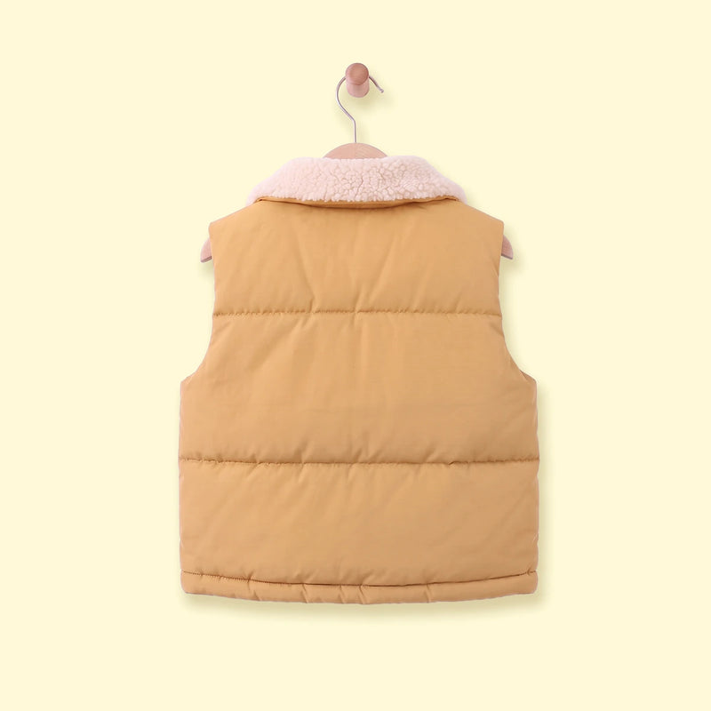 Boys Yellow Sleeveless Puffer Jacket Coats & Jackets