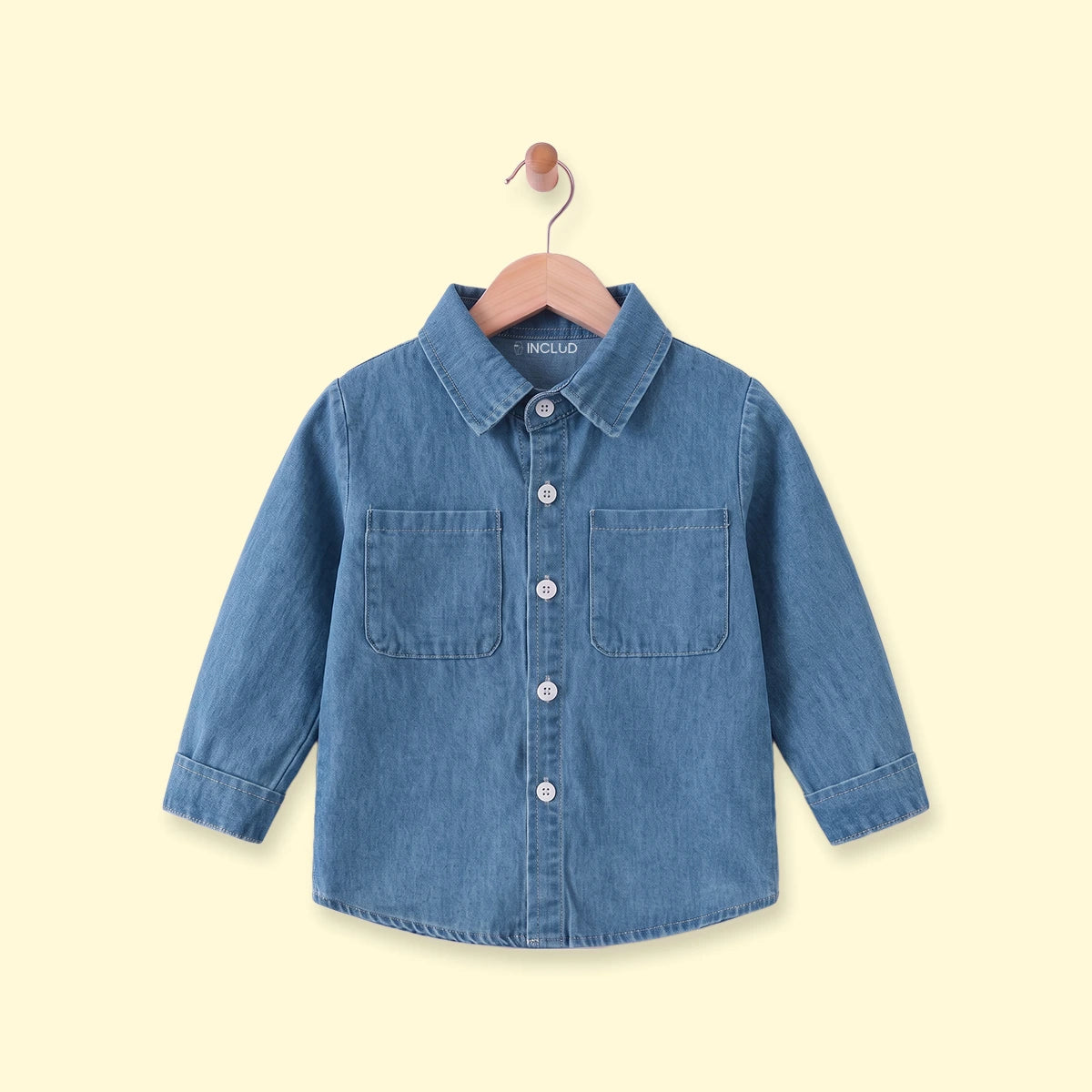 Boys Blue Long Sleeve Denim Shirt Shirts Blue 1-2 Y