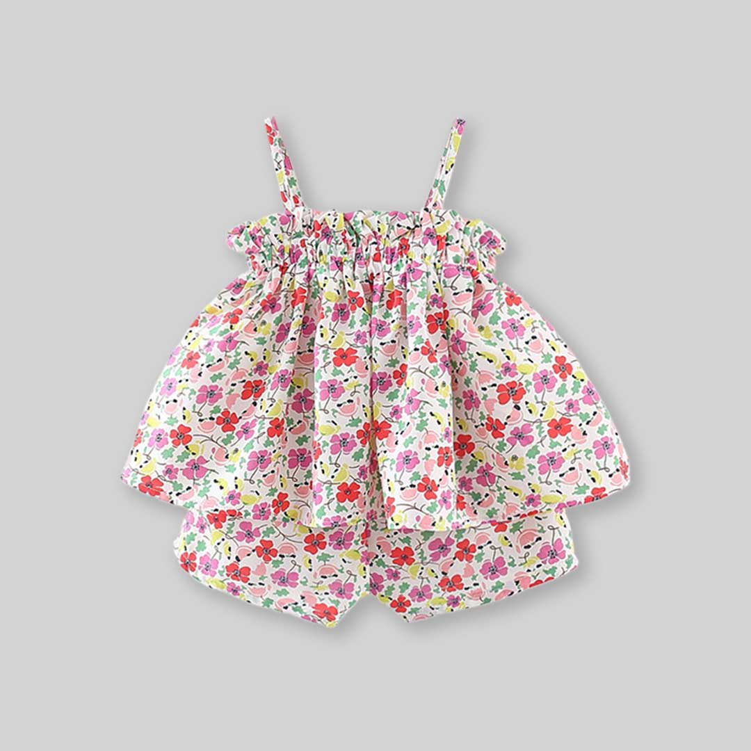 Girls Floral Printed Top With Floral Shorts Set 2 pc. Sets   