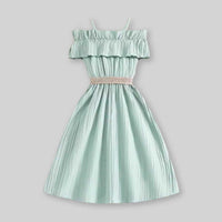 Girls Off Shoulder Fit & Flare Dress Casual Dresses   
