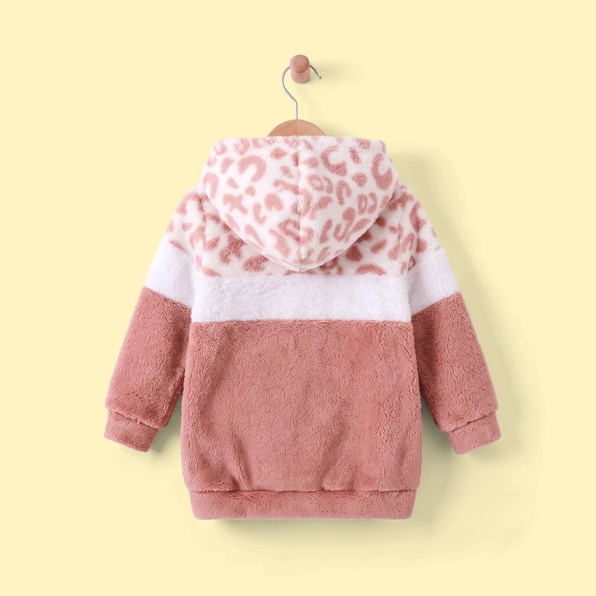 Girls Pink Leopard Print Fleece Hooded Sweatshirt Sweatshirts & Hoodies