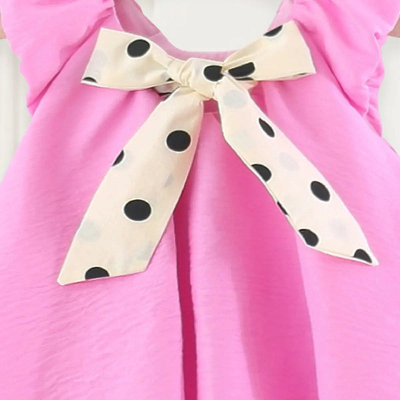 Girls Pink Cat Applique Sleeveless A-line Dress Casual Dresses