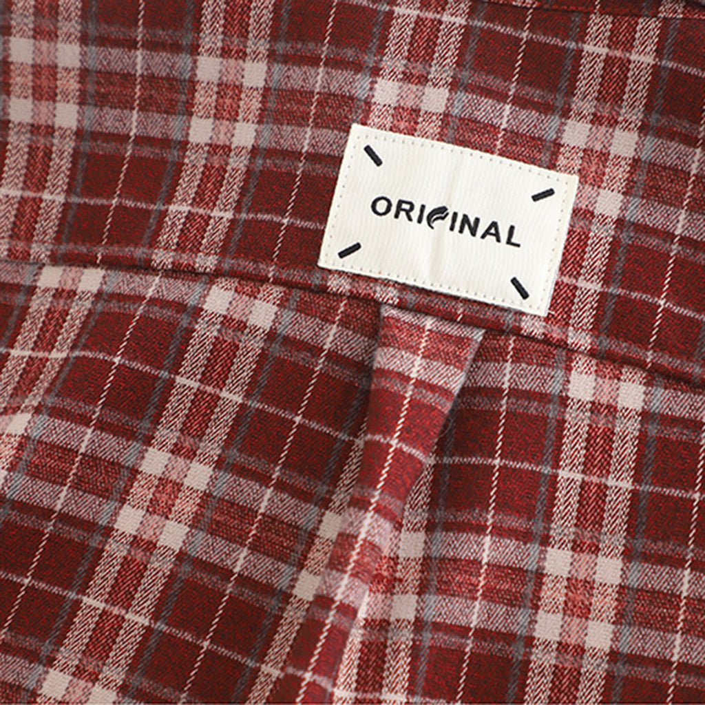 Boys Red Long Sleeve Checked Oversized Shirt With Printed T-Shirt & Elasticated Pants Set Sets