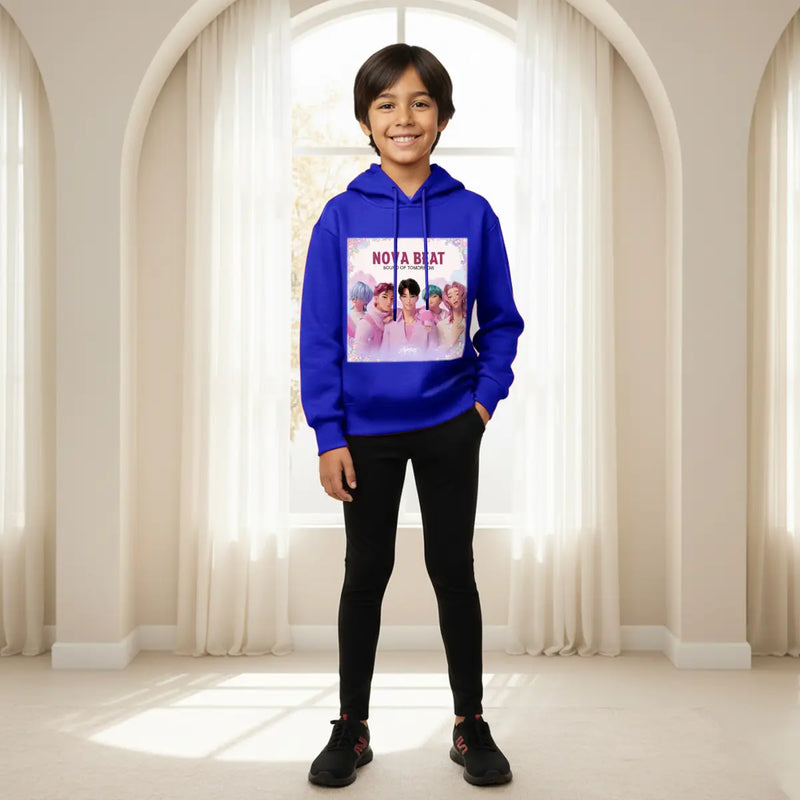 Boys Dark Blue K-Pop Nova -Beat Graphics Hoodie Sweatshirts & Hoodies Dark Blue 6-7 Y
