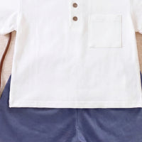 Boys White Short Sleeve T-Shirt With Elasticated Shorts Sets 2 pc. Sets