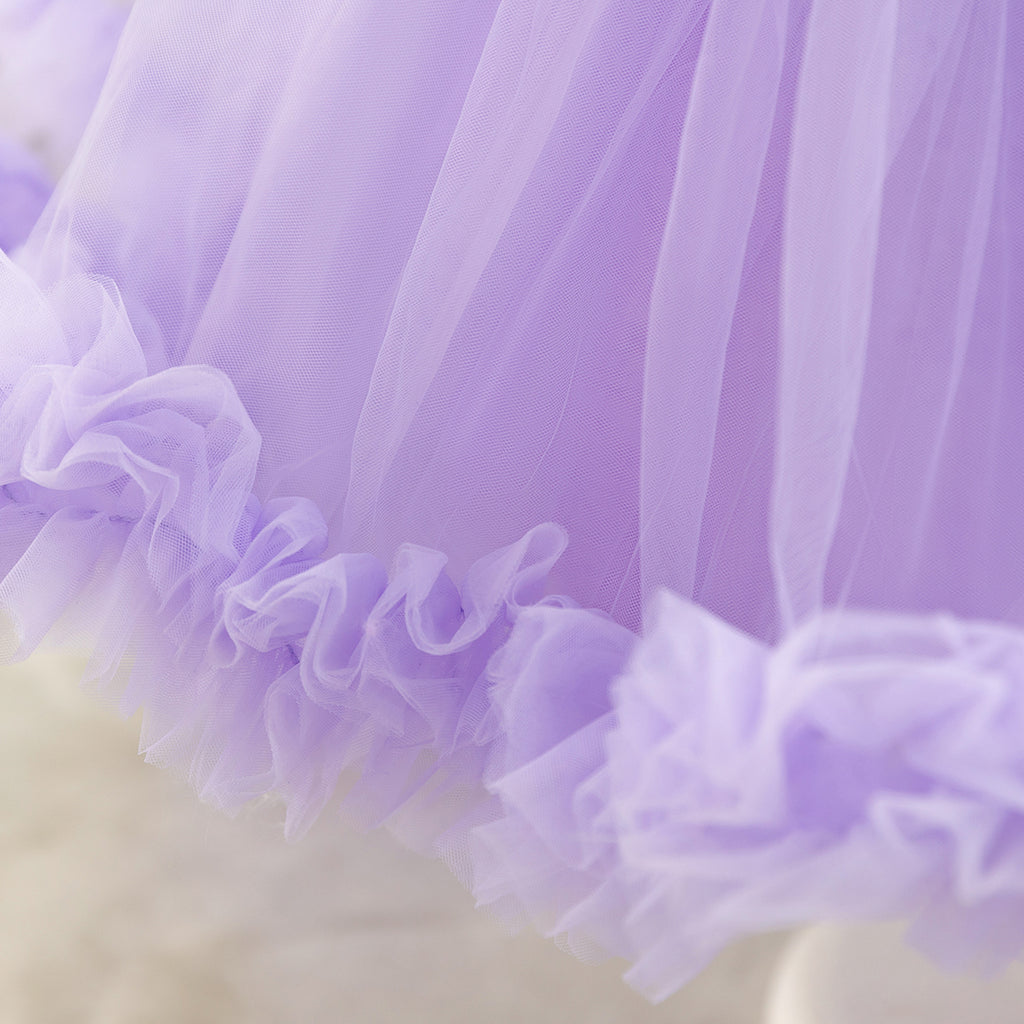 Girls Violet Flutter Tulle Mullet Dress Party Dresses