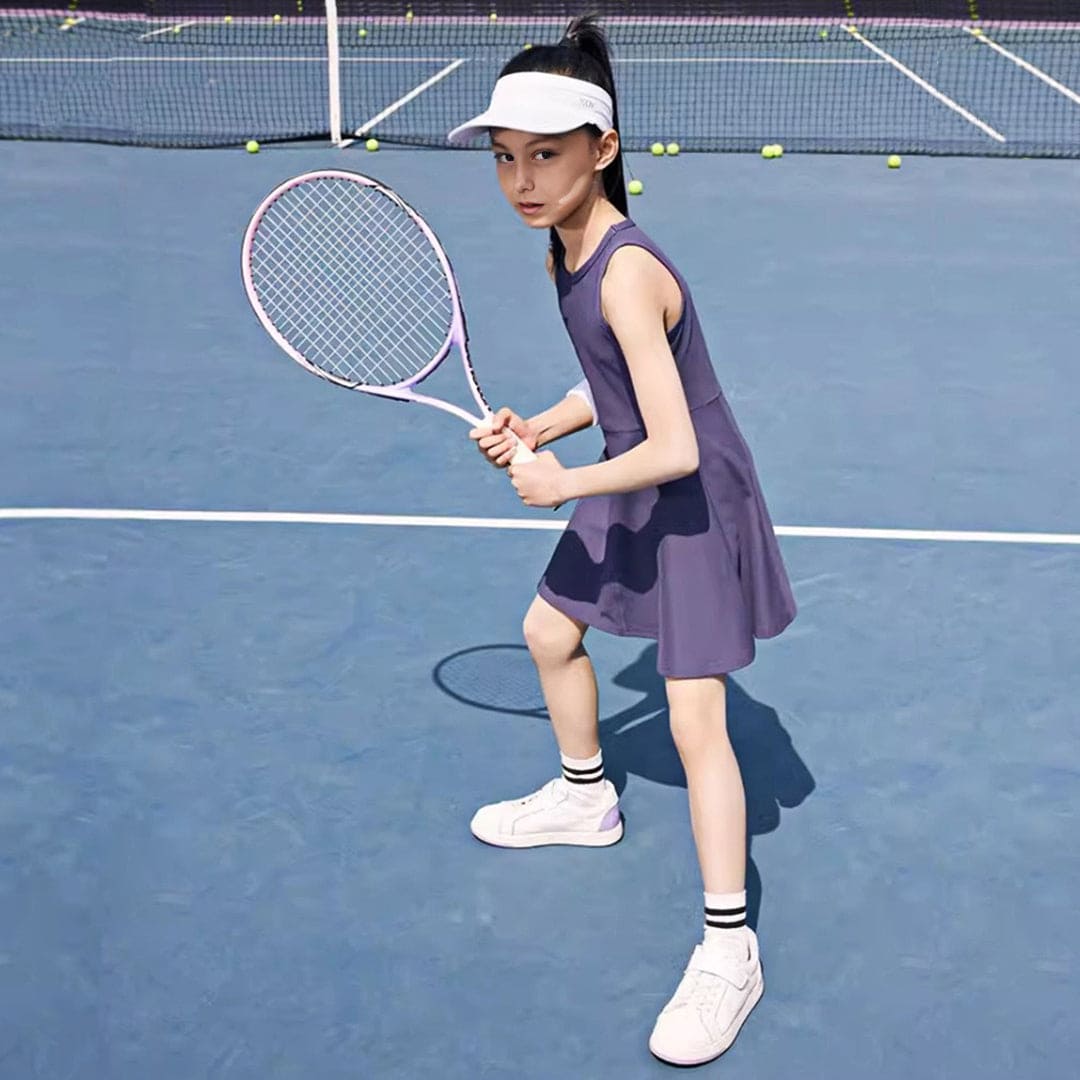 Girls Sleeveless Elasticated Sports Vest Dress Casual Dresses   