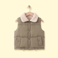 Boys Olive Green Sleeveless Puffer Jacket Coats & Jackets Olive 1-2 Y