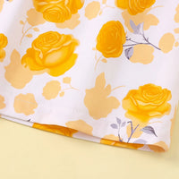 Girls Yellow Floral Print Sleeveless Fit & Flare Dress With Shrug Casual Dresses