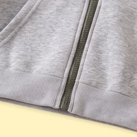 Boys Grey Embroidered Long Sleeve Hooded Jacket Coats & Jackets