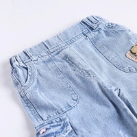 Girls Pink Stripes Short Sleeve Shirt With Denim Capri Sets 2 pc. Sets