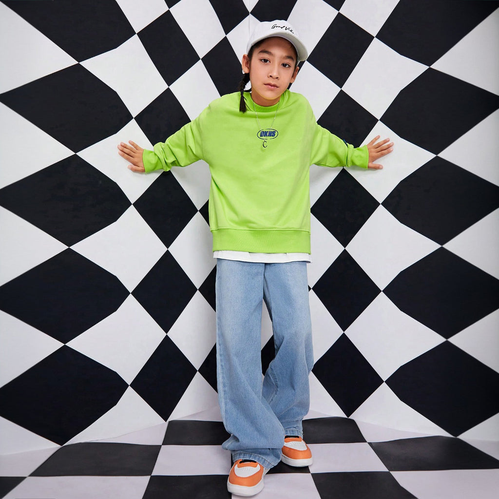 Boys Blue Elasticated Waist Denim Pants Pants Blue 7-8 Y