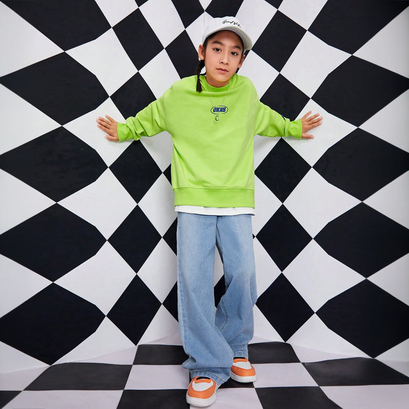 Boys Blue Elasticated Waist Denim Pants Pants Blue 7-8 Y
