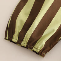 Boys Short Sleeves T-Shirt With Green Vertical Striped Dungaree Set 2 pc. Sets