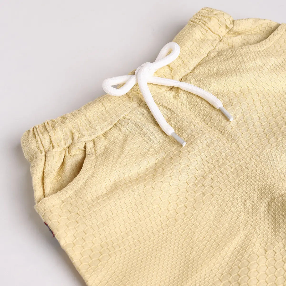 Boys Yellow Smiley Applique Short Sleeve Shirt With Shorts Sets 2 pc. Sets