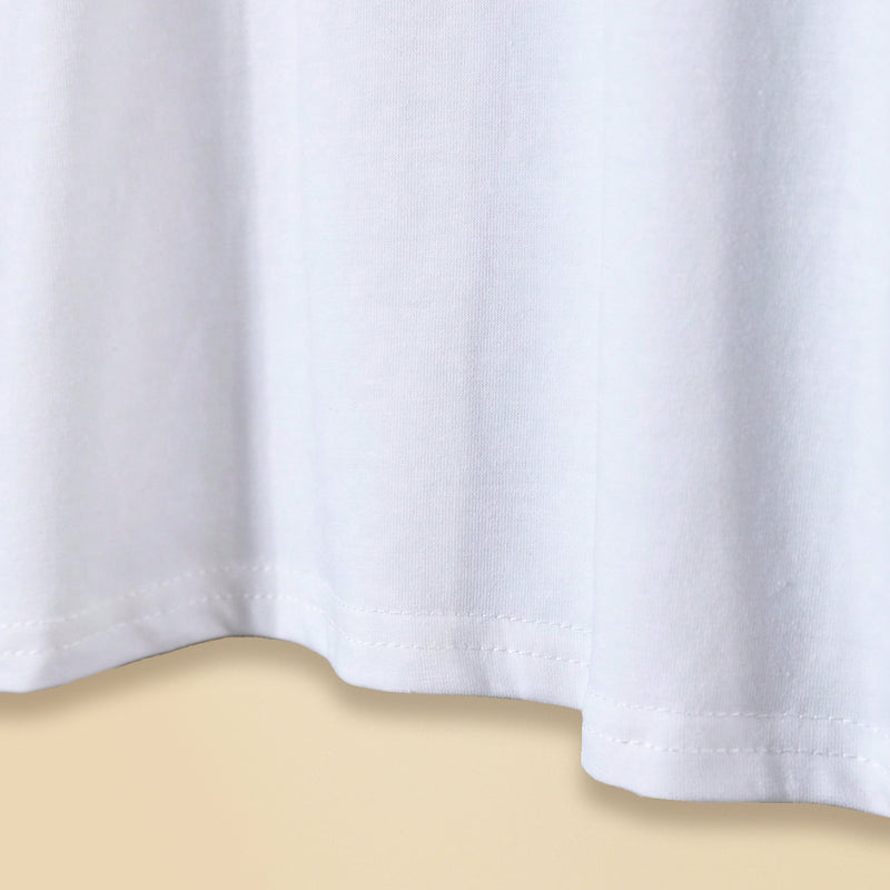Boys White Long Sleeve Round Neck Color-blocked T-Shirt Tshirts