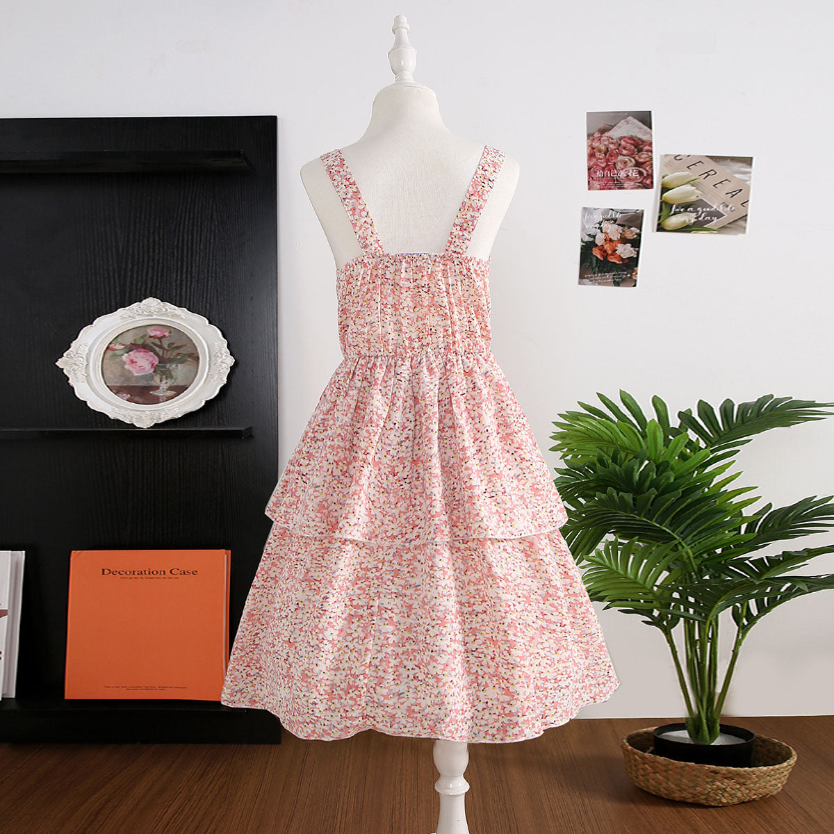 Girls Pink Floral Fit & Flare Summer Casual Dresses Casual Dresses