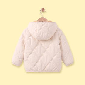 Boys Off White Long Sleeve Hooded Puffer Jacket Coats & Jackets