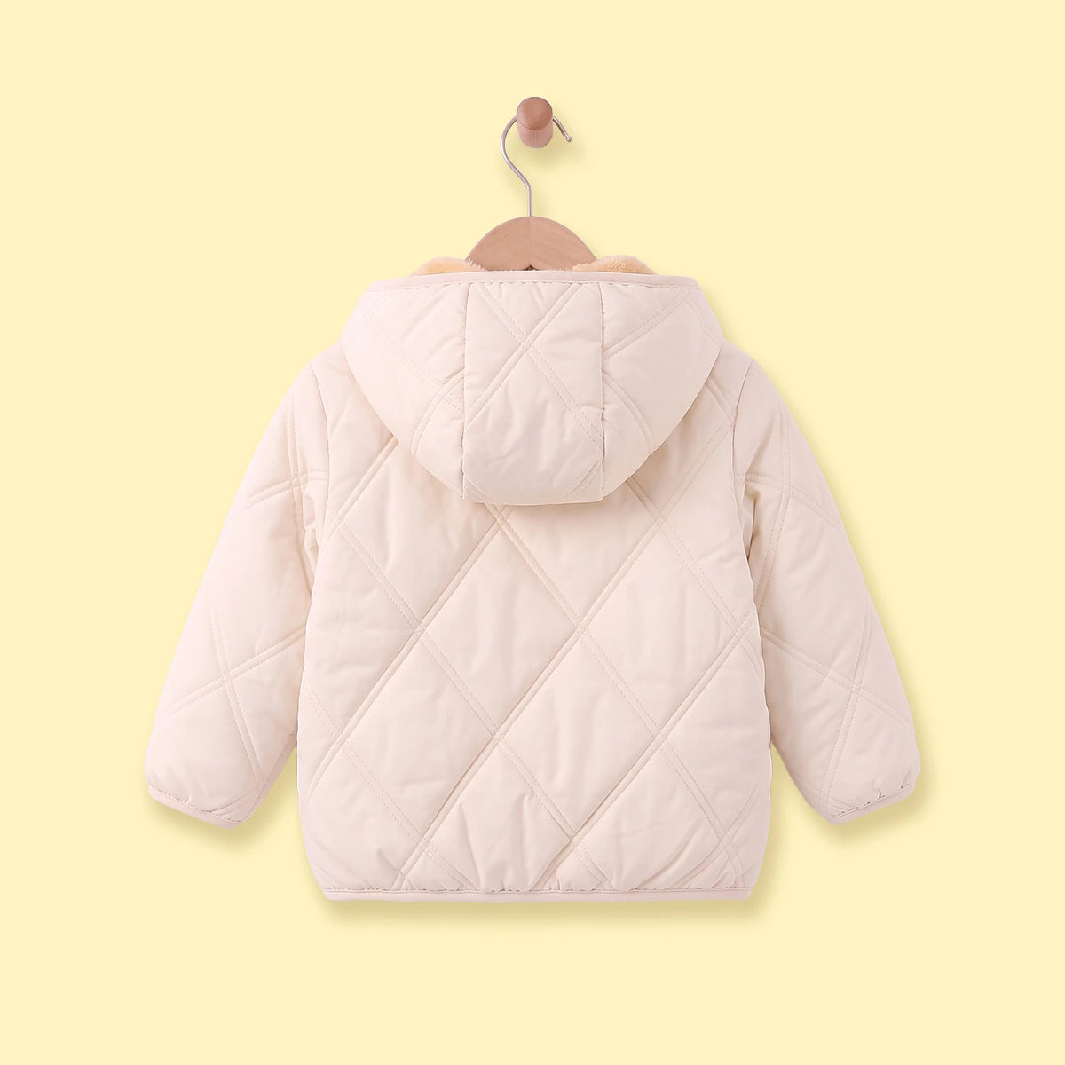 Boys Off White Long Sleeve Hooded Puffer Jacket Coats & Jackets