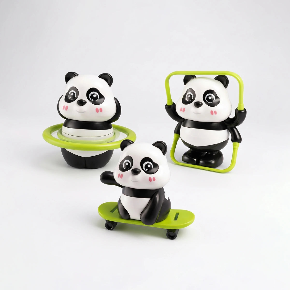 3 Naughty Pandas, Unlimited Fun, 3 in-1 Moving Panda Toy Set for Kids Trending Accessories White Onesize