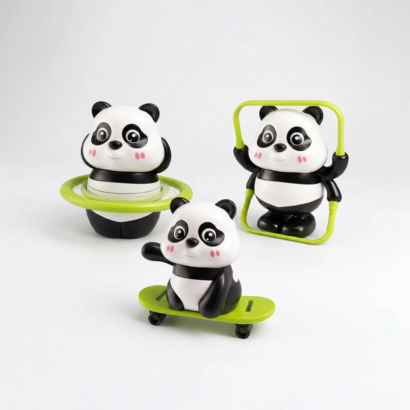3 Naughty Pandas, Unlimited Fun, 3 in-1 Moving Panda Toy Set for Kids Trending Accessories White Onesize