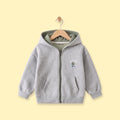 Boys Grey Embroidered Long Sleeve Hooded Jacket Coats & Jackets Grey 1-2 Y