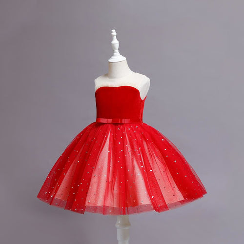 Girls sleeveless Embellished Fit & Flare Party Dress Party Dresses   
